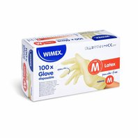 rukavice latex jednorázové "M"/ 100 ks bez pudru (68106)