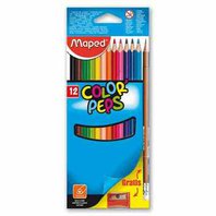 pastelky Maped trojhranné/ 12 ks + tužka + ořezávátko -AKCE (0086/9832023)