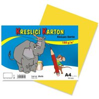 kreslící karton A4 180 g žlutý/ 50 listů