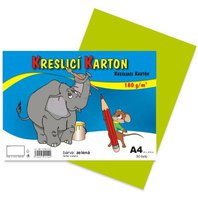 kreslící karton A4 180 g světle zelený/ 50 listů