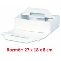 dortová krabice bílá na zákusky 27x18x8 cm
