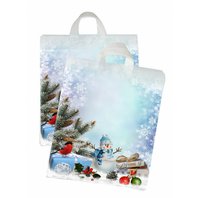 igelitová taška s uchem vánoční 42x47 cm