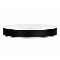 stuha saténová 6 mm x 32 m černá