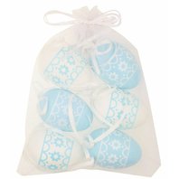 velikonoční vajíčka plast ,6 cm, bílo-modrá, 6 ks (9960)