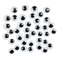pohyblivé oči 100-105 ks černé, kulaté mix (A13263)