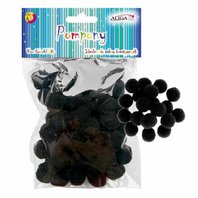 bambulky velké černé 2 cm 60 ks (623307)