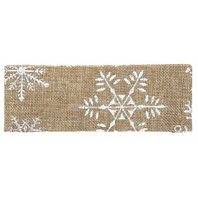 stuha jutová s bílými vločkami šířka 6 cm-2 m (2812)