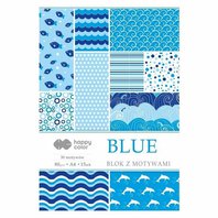 papír barevný A4 80g - BLUE, mix motivů, 15 listů (306457)