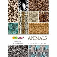 papír barevný A4 80g - ANIMALS, mix motivů, 15 listů (306464))